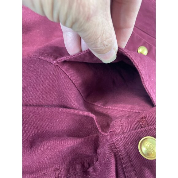 Denim Co. Womens Red Embroidered Gold Buttons Denim Jacket Size S SKU 9458 - Picture 8 of 16